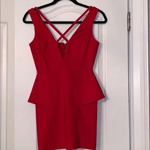 Red mini dress